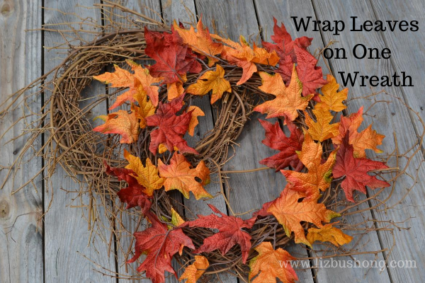 Fall Apple Wreath with leaves lizbushong.com