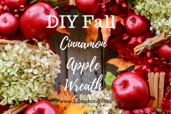 DIY Apple Cinnamon Fall Wreath lizbushong.com