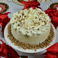 Christmas Brickle Angel food Cake- Gnome Setting lizbushong.com