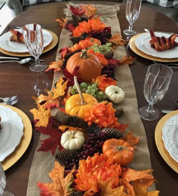 Burlap Harvest table runner idea lizbushong.com