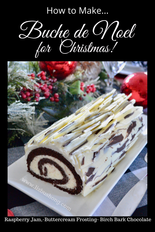 Birch Bark Chocolate Yule Log lizbushong.com