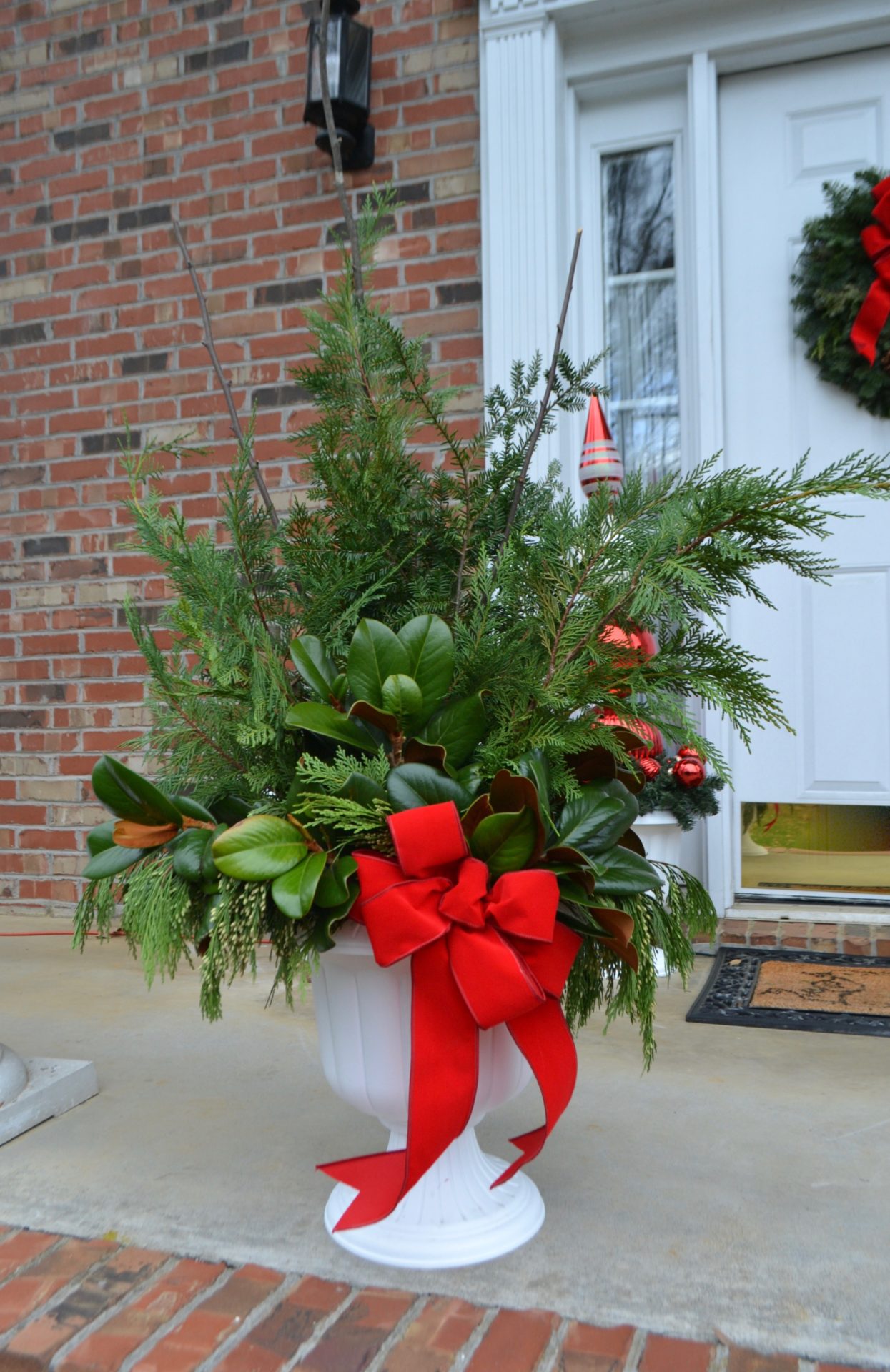 Porch Pot Arrangement:bow lizbushong.com - Liz Bushong