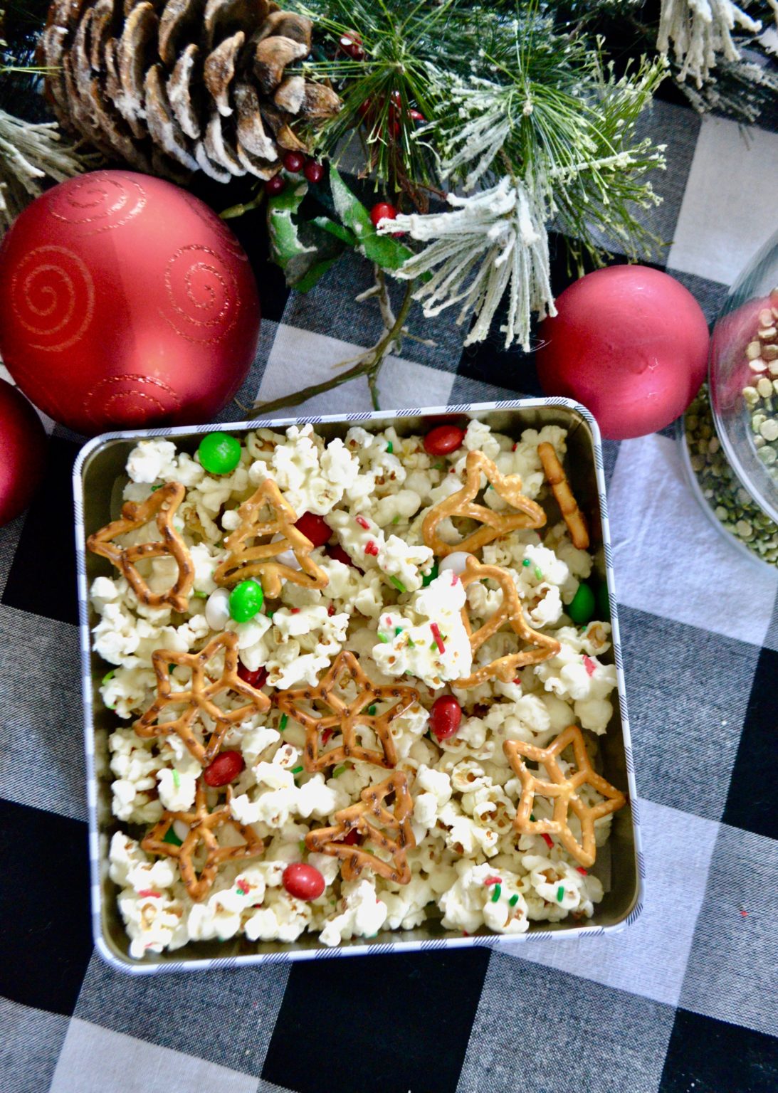 Christmas White Chocolate Popcorn Pretzel Candy Mix Liz Bushong
