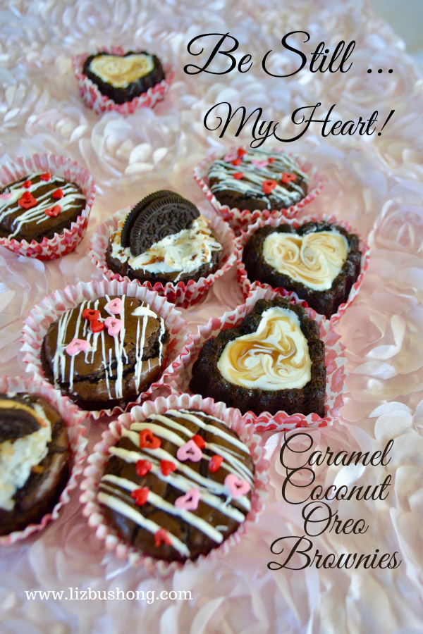 Caramel Coconut Brownies with Oreo Cookies lizbushong.com