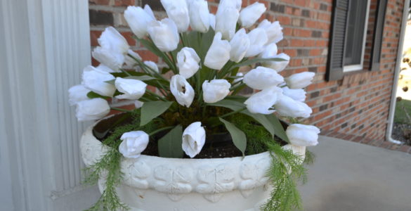 How to make white tulip porch pot lizbushong.com