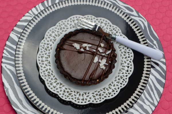 Dark Chocolate Coconut ganache tart lizbushong.com