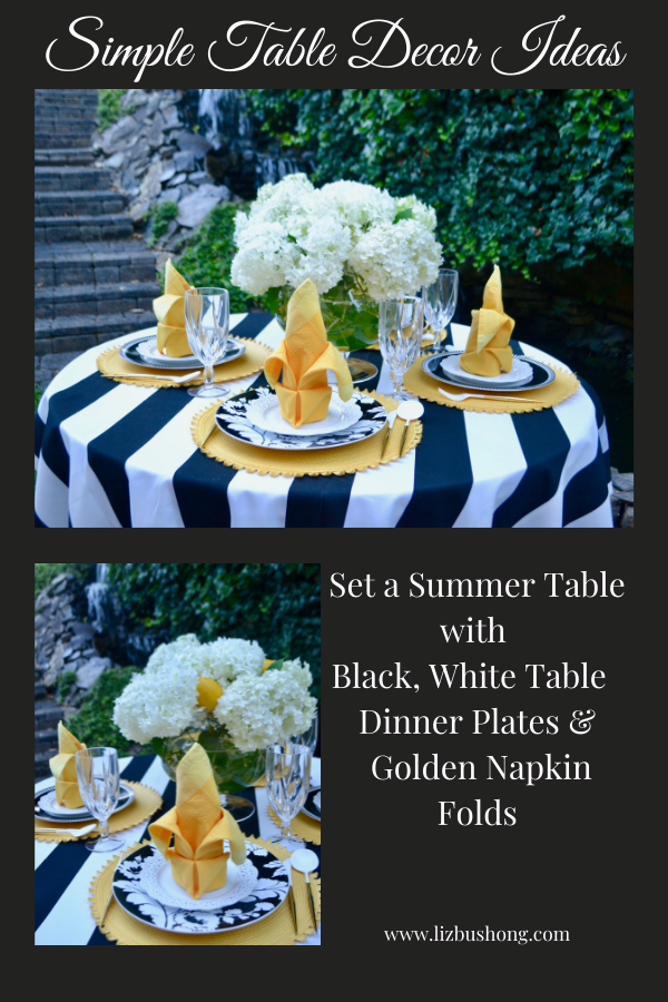 How to set Summer Tablescape with Black & White - Liz Bushong