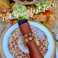 Fall breakfast table setting raisin bran muffins lizbushong.com