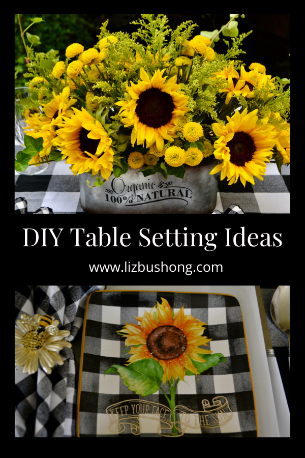 How to Set a Sunflower Inspired Table Top lizbushong.com