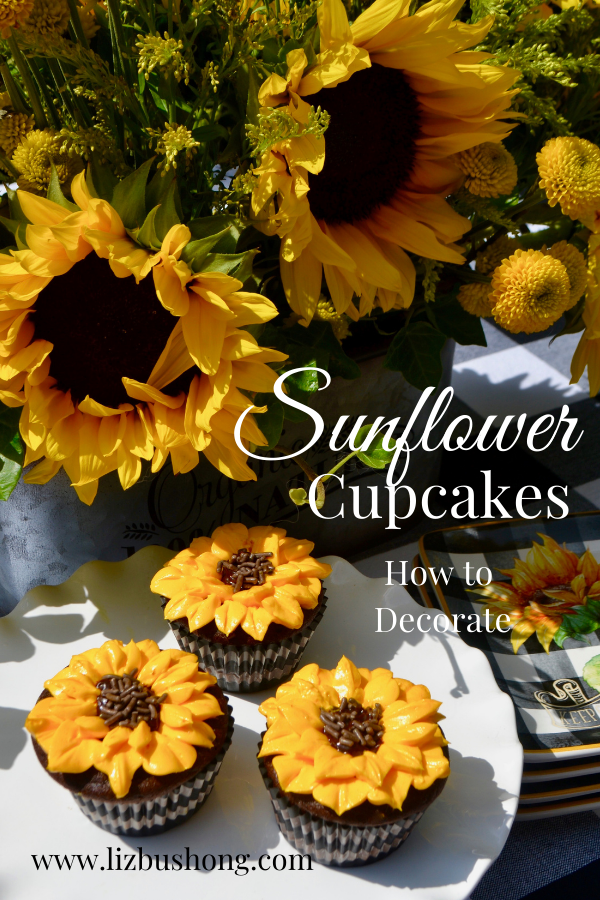 How to Make Sunflower Cupcakes lizbushong.com