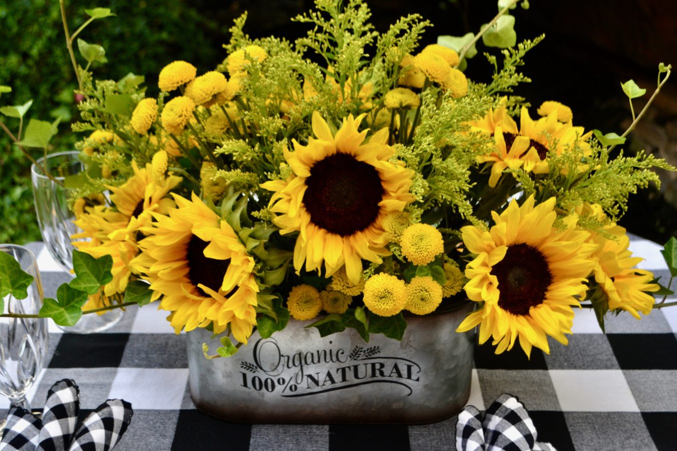 Sunflowers Set the Scene for End of Summer Table Liz Bushong