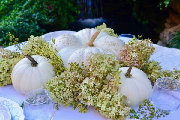 White Pumpkin Table Runner lizbushong.com