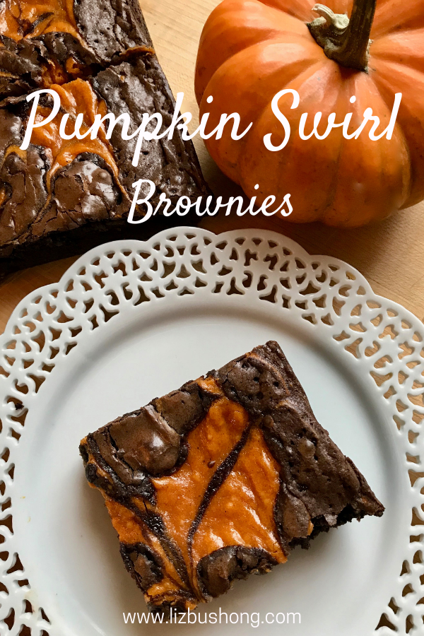 Pumpkin Swirl Brownies lizbushong.com