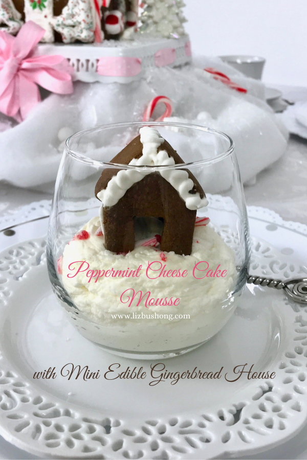 Peppermint Mousse Gingerbread House Mini Desserts