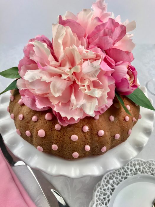 Strawberry Coconut Hobnail bundt cake recipe lizbushong.com