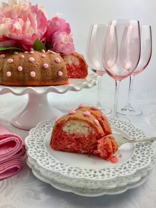 Strawberry Coconut Hobnail bundt cake recipe lizbushong.com