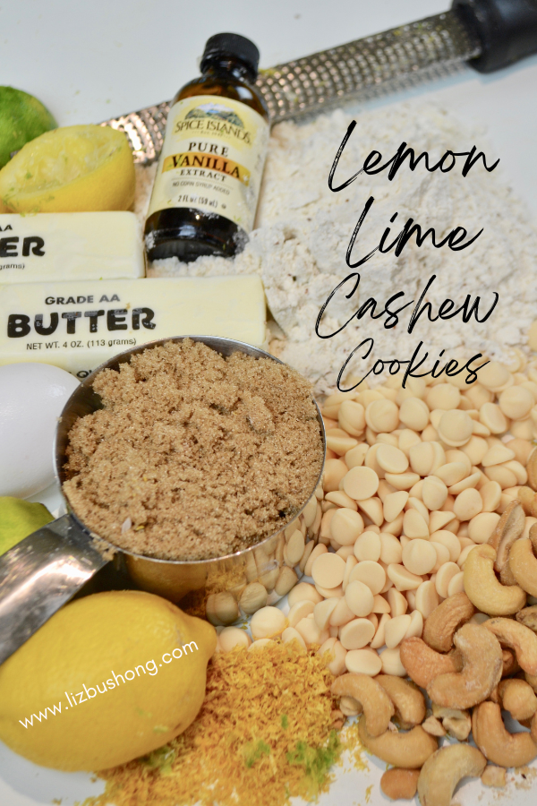 Coconut Cashew Lemon lime cookies lizbushong.com