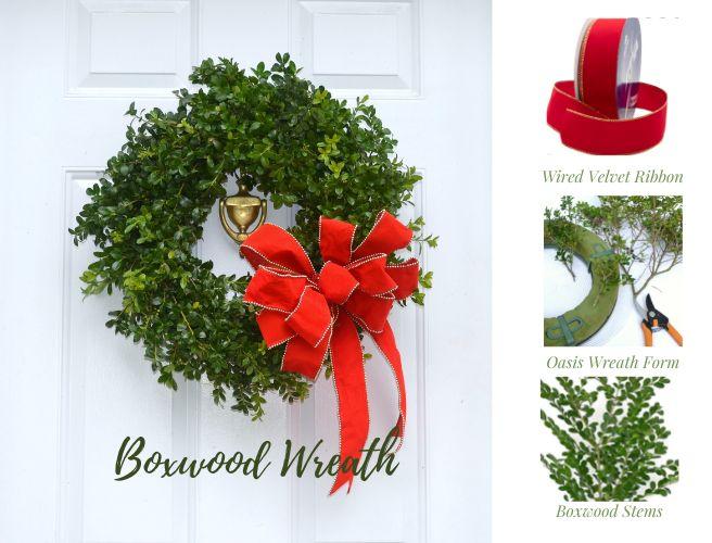 Simple and Easy DIY Boxwood and Dried Rose Wreath - FeltMagnet