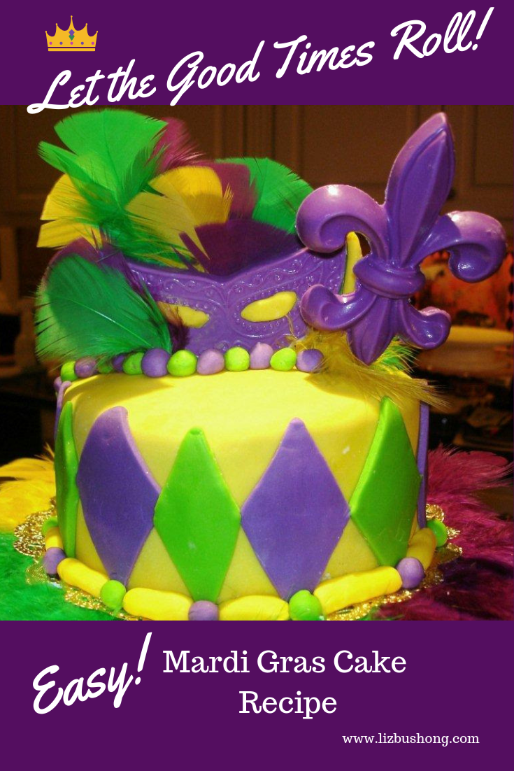 How to make a Mardi Gras Cake lizbushong.com