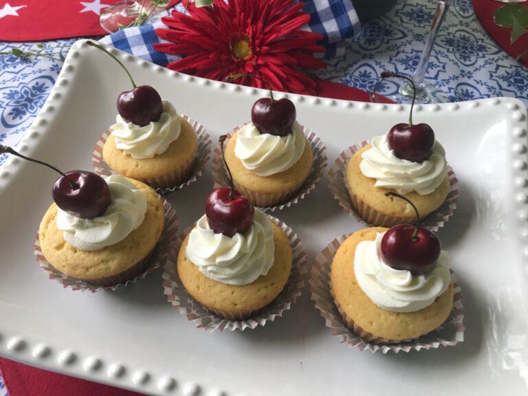 Cherry Filled Vanilla Cupcakes