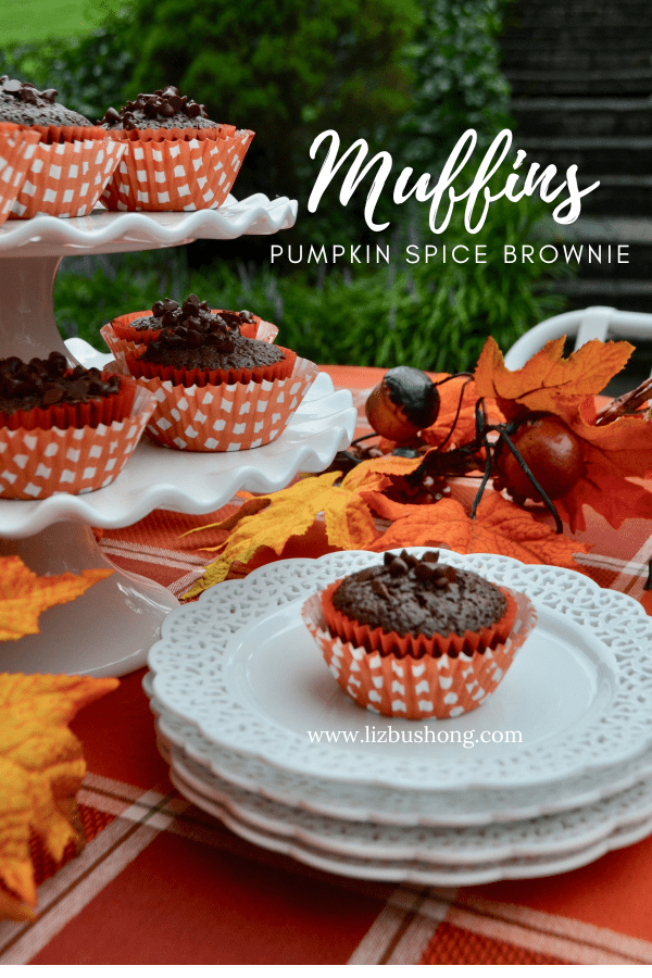 Making Pumpkin Spice Brownie Muffins lizbushong.com