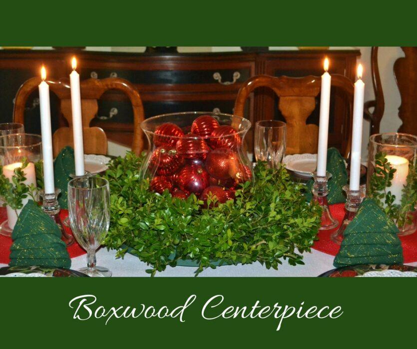 Florals Boxwood wreath as centerpiece lizbushong.com