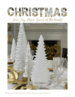 Christmas issue-preview magazine-gold table top lbushong.com
