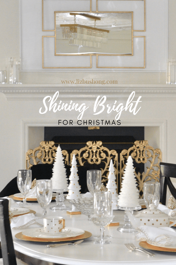 Gold & White Christmas TableSetting - Liz Bushong