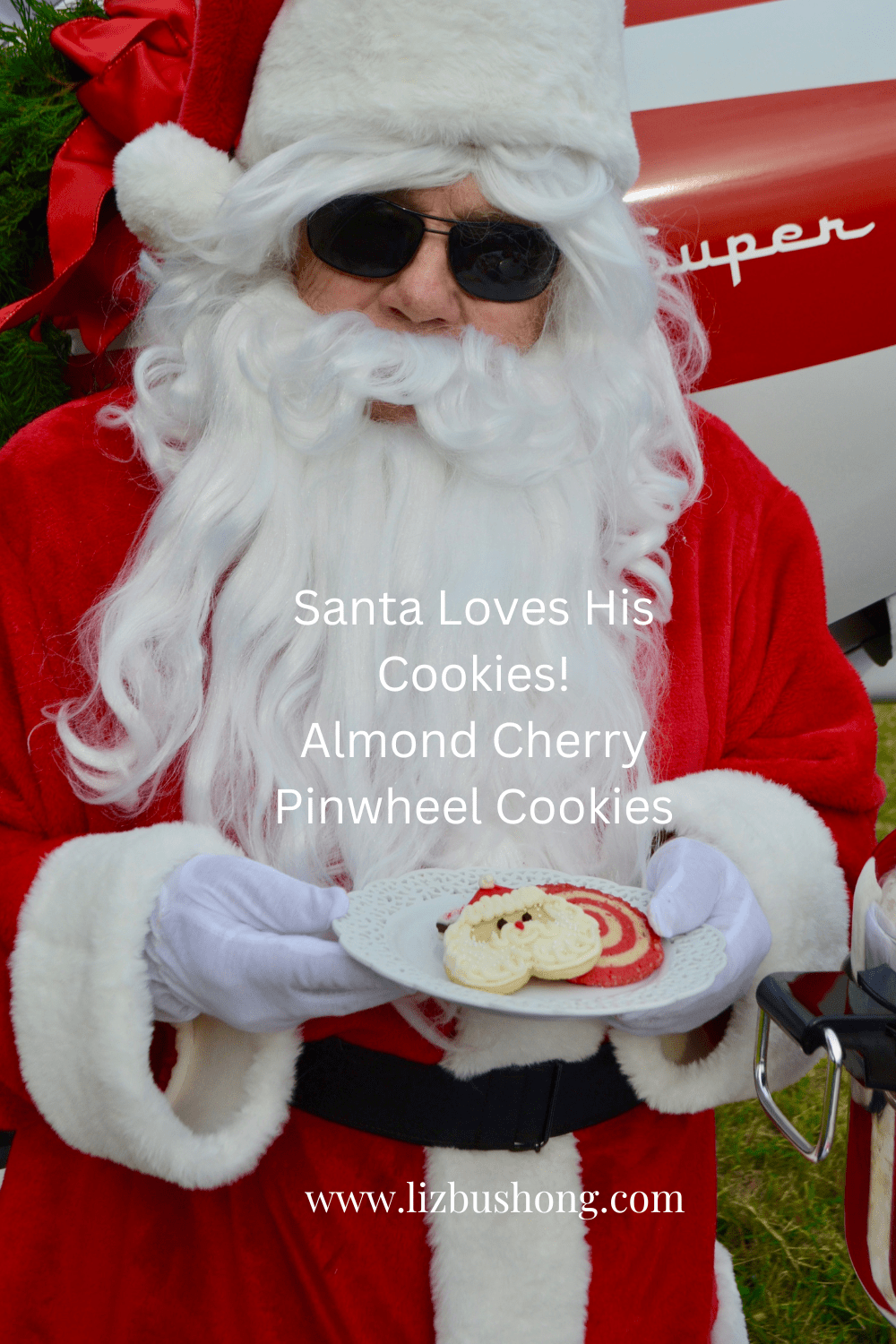 Santa loves Almond Cherry Pinwheel Cookies lizbushong.com