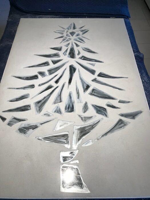 Mirrored Christmas Tree with grout lizbushong.com