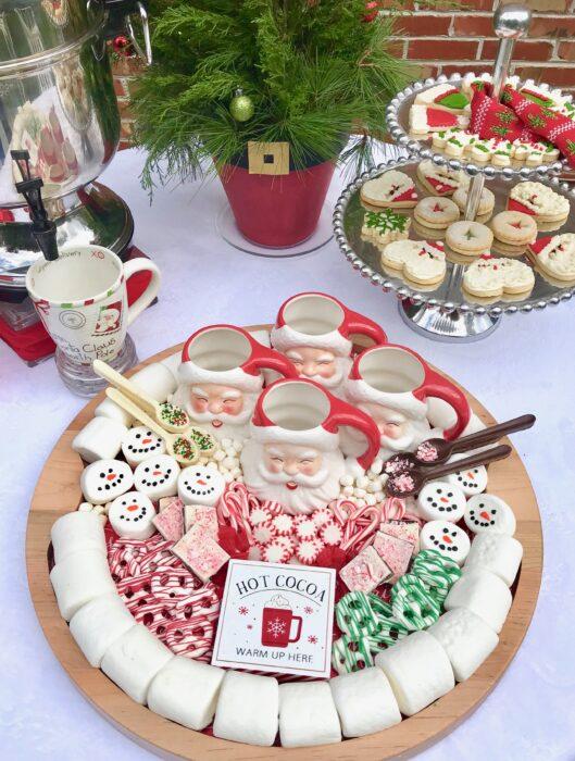 Santa Hot chocolate snack board lizbushong.com