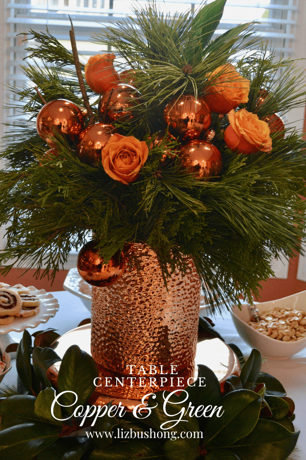 Christmas copper table centerpiece lizbushong.com