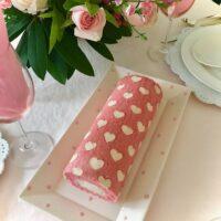 How to make piped hearts in pink velvet roulade lizbushong.com