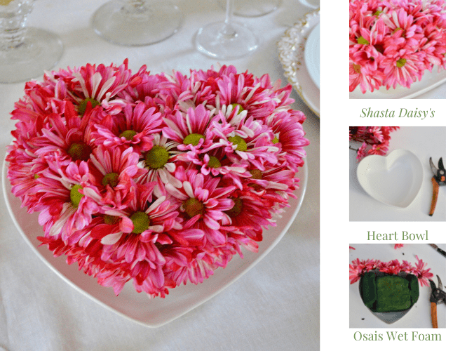 Valentine Heart Shaped Flower Centerpiece