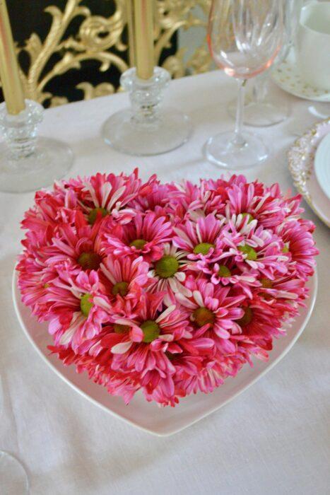 Floral Tutorial Valentine Heart Pink Daisy's lizbushong.com