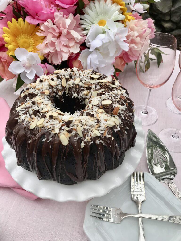 Dark Chocolate Mounds Bundt Cake