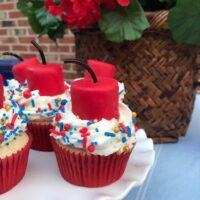 How to make firecracker vanilla cupcakes red marshmallow firecracker