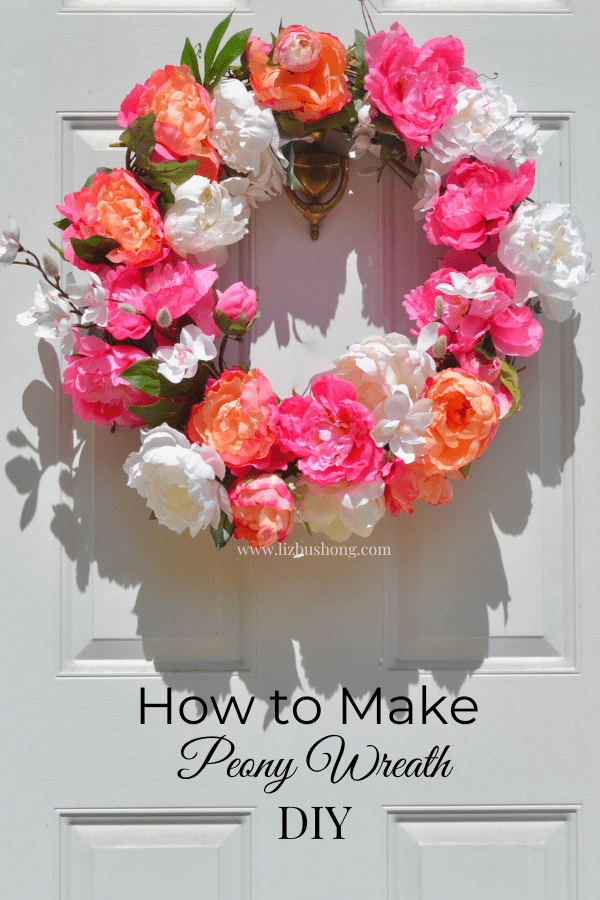 How to make a faux peony wreath DIY lizbushong.com