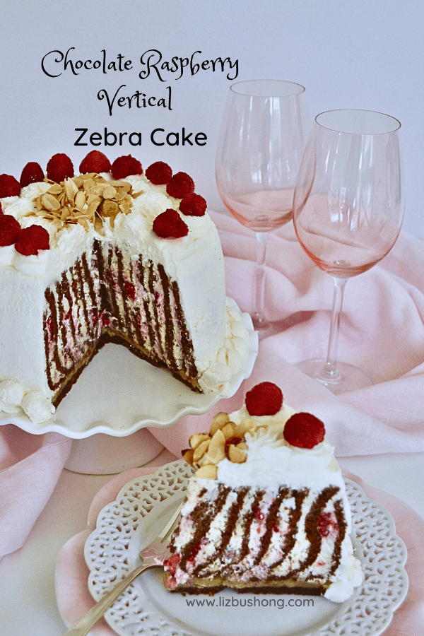 Making a Chocolate Raspberry Zebra Cake lizbushong.com