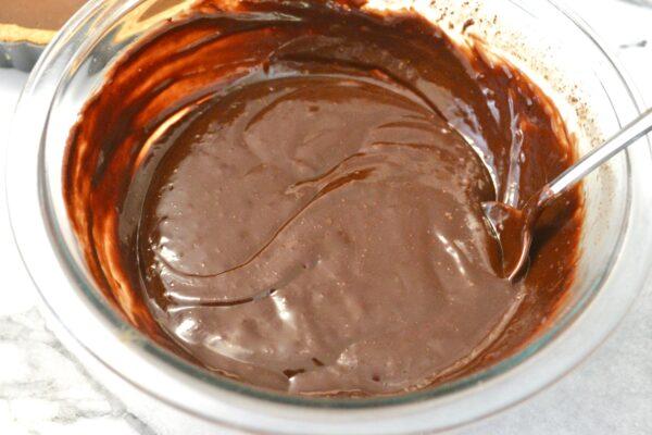 Ganache ready to pour into tart shell over caramel sauce lizbushong.com