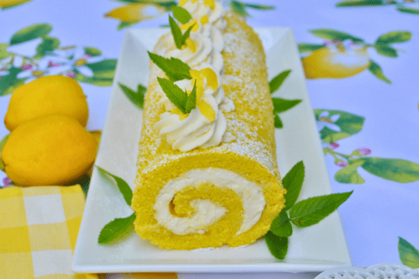 Lemon Cream Cake Roll