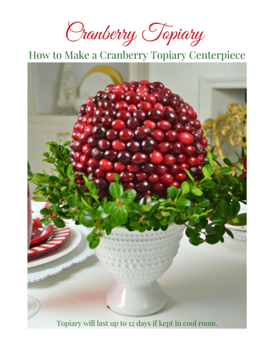 How to make a cranberry and boxwood topiary centerpiece lizbushong.com