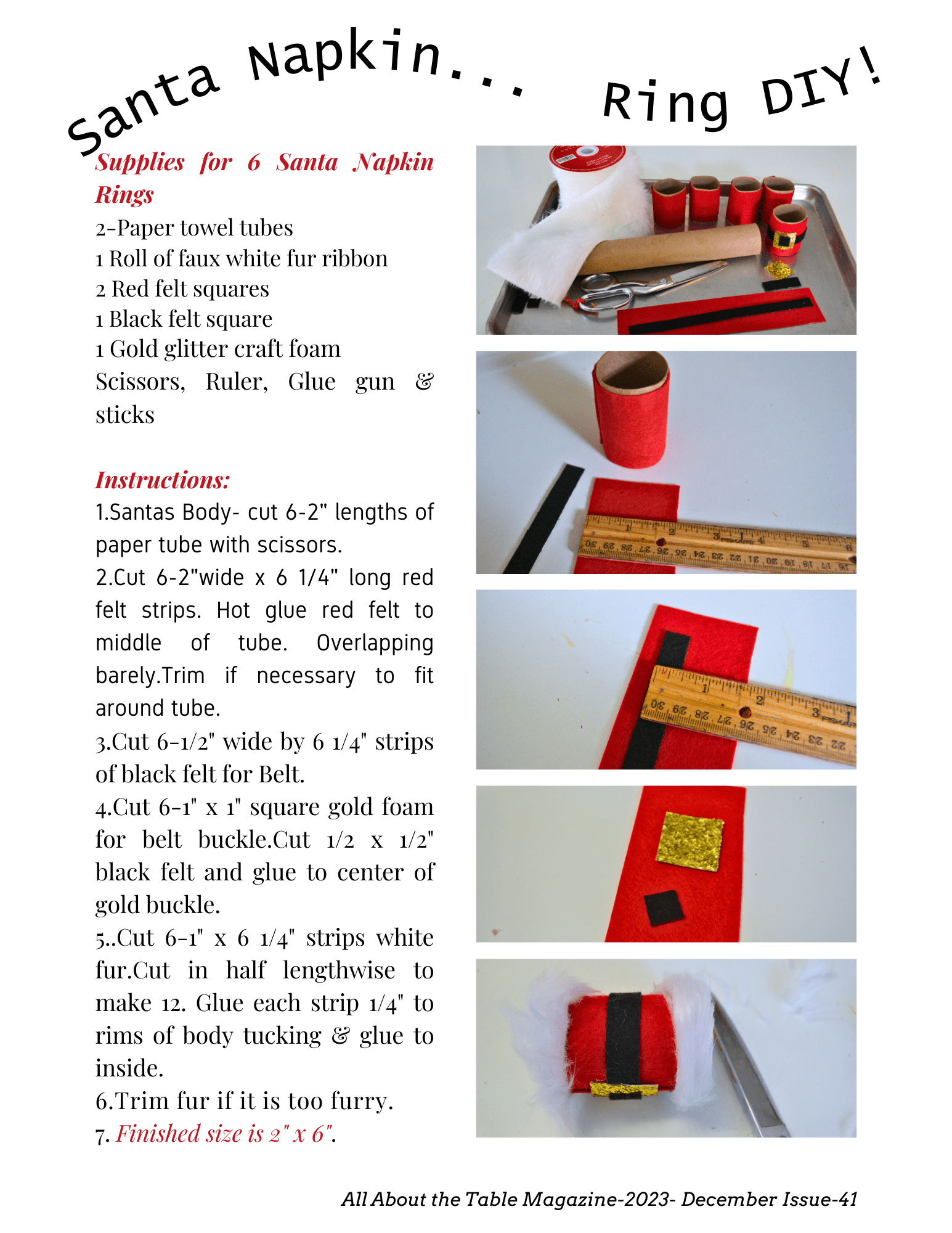How to make Santa Napkin rings lizbushong.com