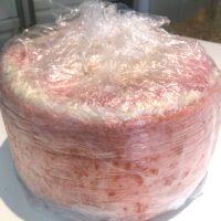 Wrapped Vertical sponge cake ready to freeze until frosting lizbushong.com