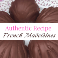 Authentic recipe for dark chocolate dipped French Madeleines