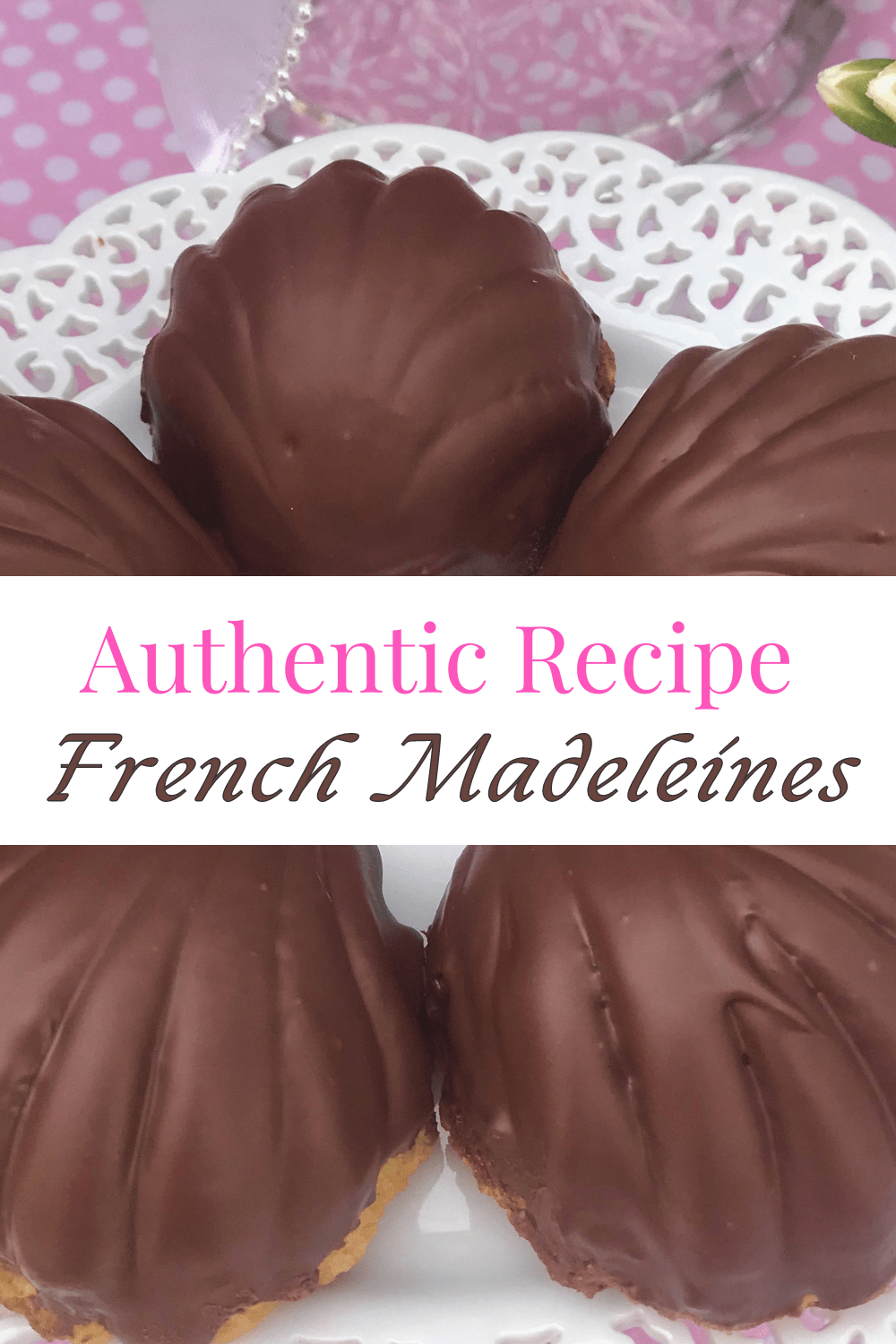 Authentic recipe for dark chocolate dipped French Madeleines