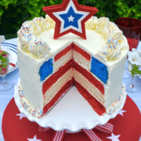 How to make a round 9" American Flag Cake with Swiss Meringue Frosting