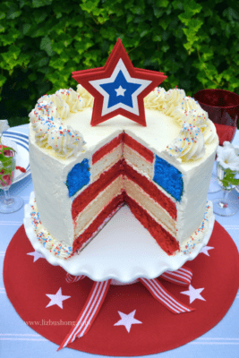 How to make a round 9" American Flag Cake with Swiss Meringue Frosting