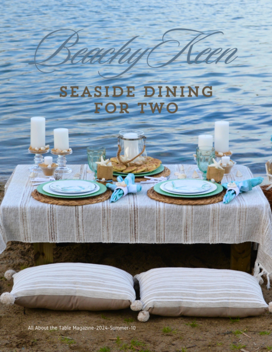 How to set a beach seaside dining table for two.