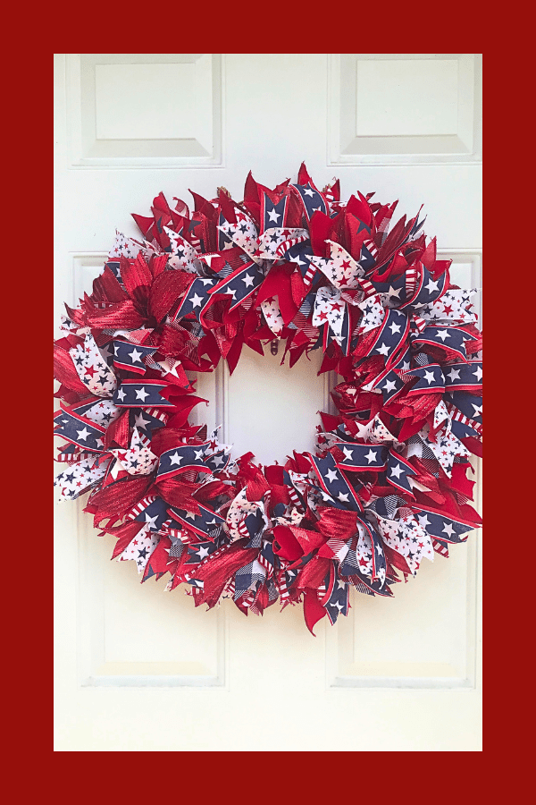 How to make a Patriotic Ribbon Wreath for 4th of July lizbushong.com